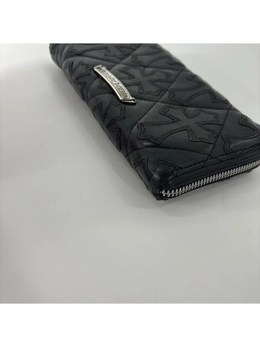 Chrome Hearts Rec Fzip Quilted Cemetery Cross Wallet